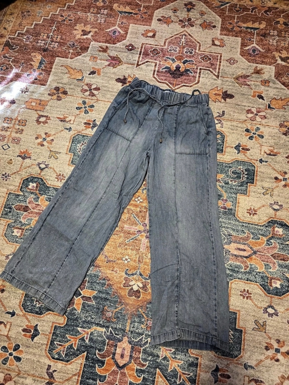 Kenzie Wide Leg Pants in Blue Like New